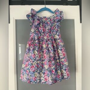 Janie and Jack Blue Floral Ruffle-Sleeve Dress